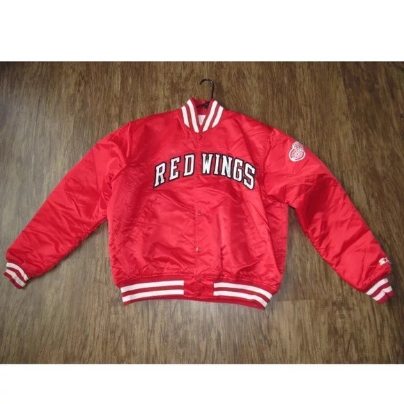 Vintage Red Wings Satin Starter Jacket 
